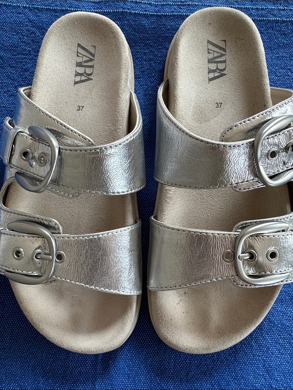 Zara Silver Sandals 37 - Picture 4 of 4